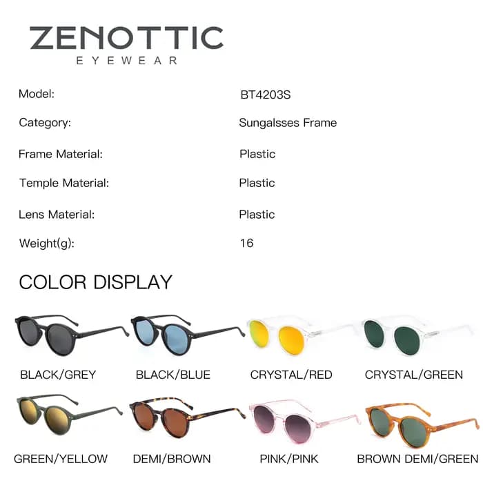 ZENOTTIC rétro lunettes de soleil polarisées 2023 2024 hommes femmes Vintage petit cadre rond