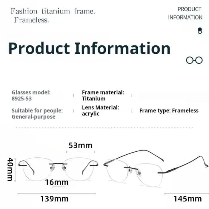 MOMOJA 2025 nouveau ovale sans monture lunettes cadre hommes femmes mode ultraléger