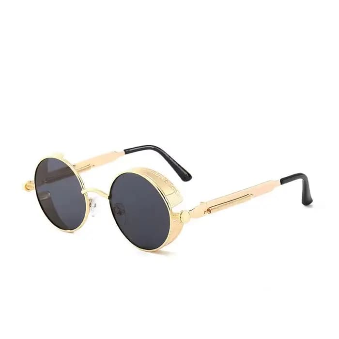Steampunk lunettes de soleil pour hommes femmes cadre rond conduite Sports de plein air UV400