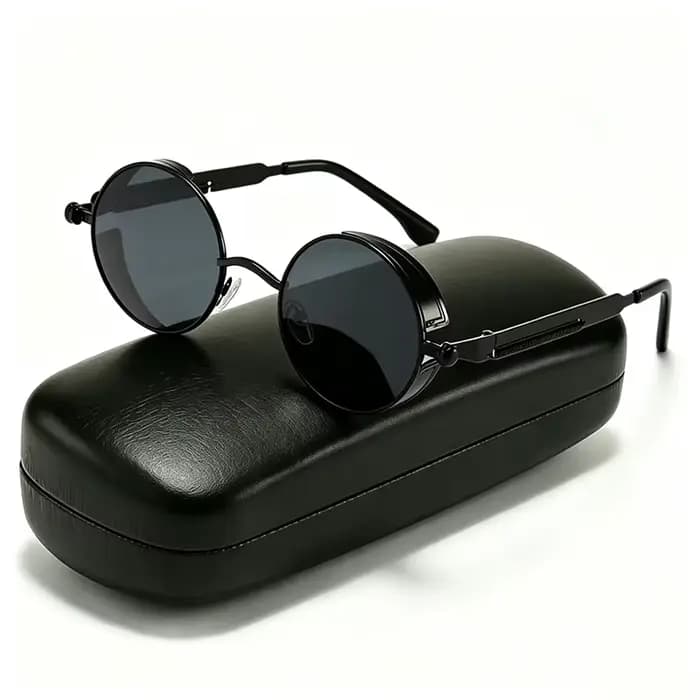 Steampunk lunettes de soleil pour hommes femmes cadre rond conduite Sports de plein air UV400