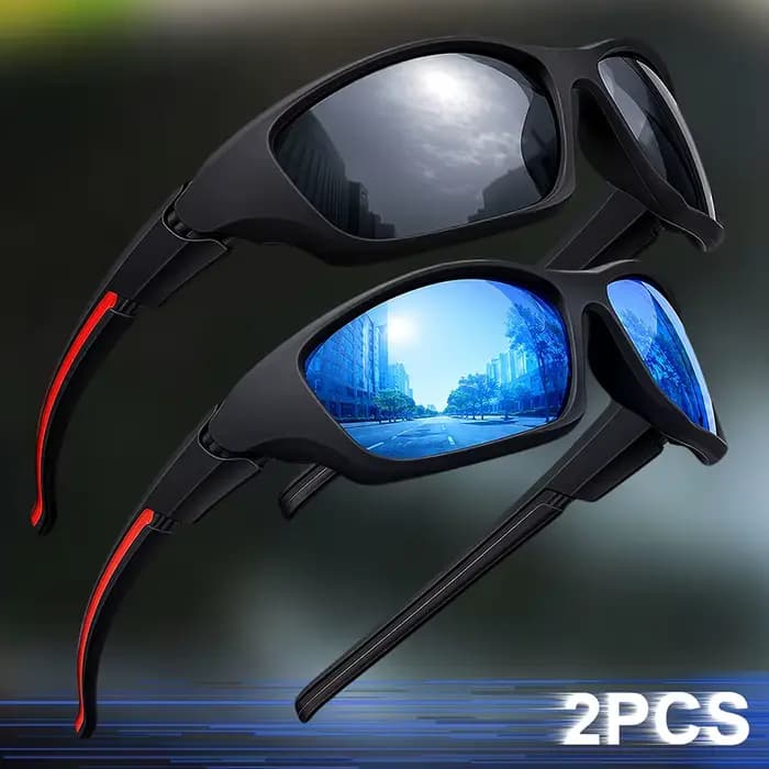 2 paires de lunettes de soleil polarisées de style fantaisie