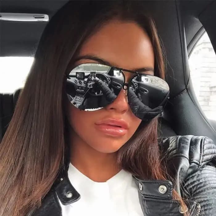 Lunettes de soleil oversize miroir pour femme