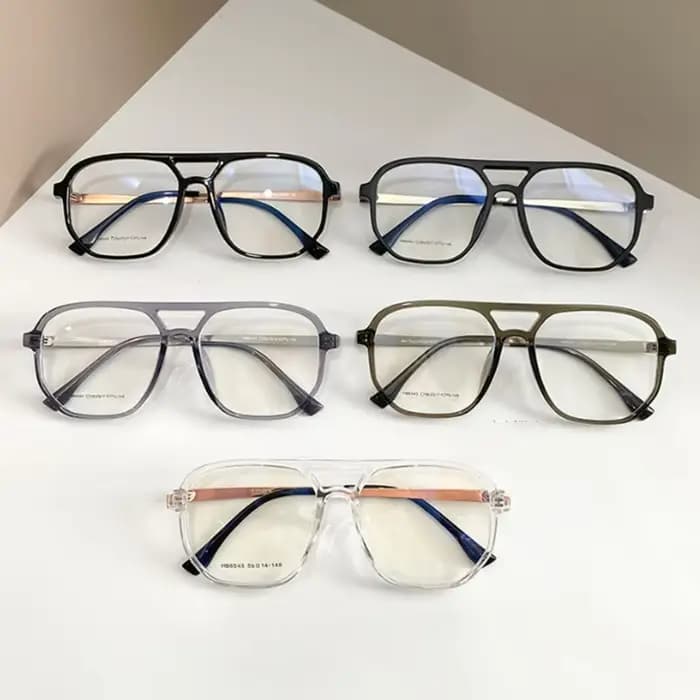 Lunettes à double pont à grande monture