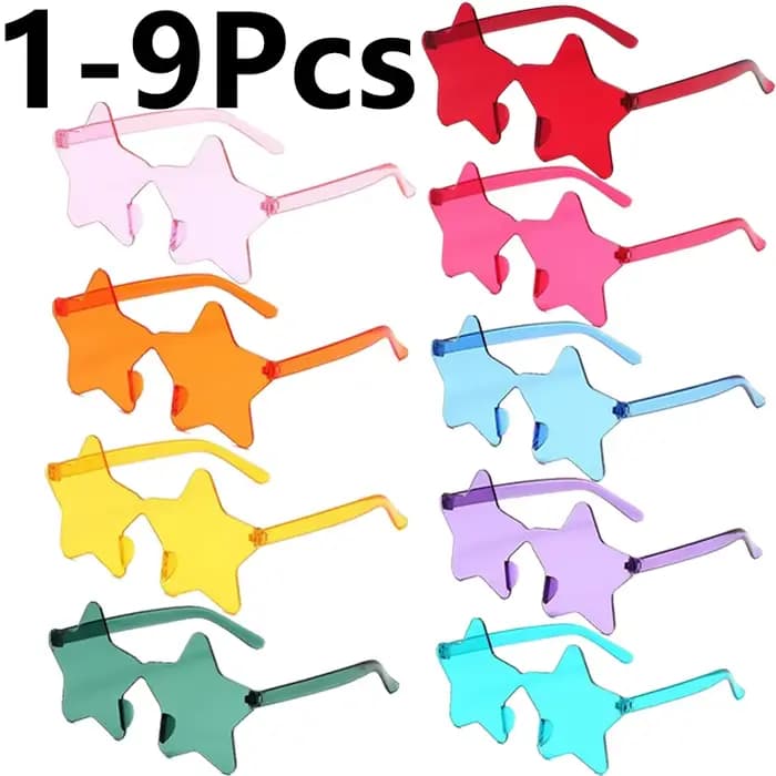 Lunettes de soleil étoiles colorées
