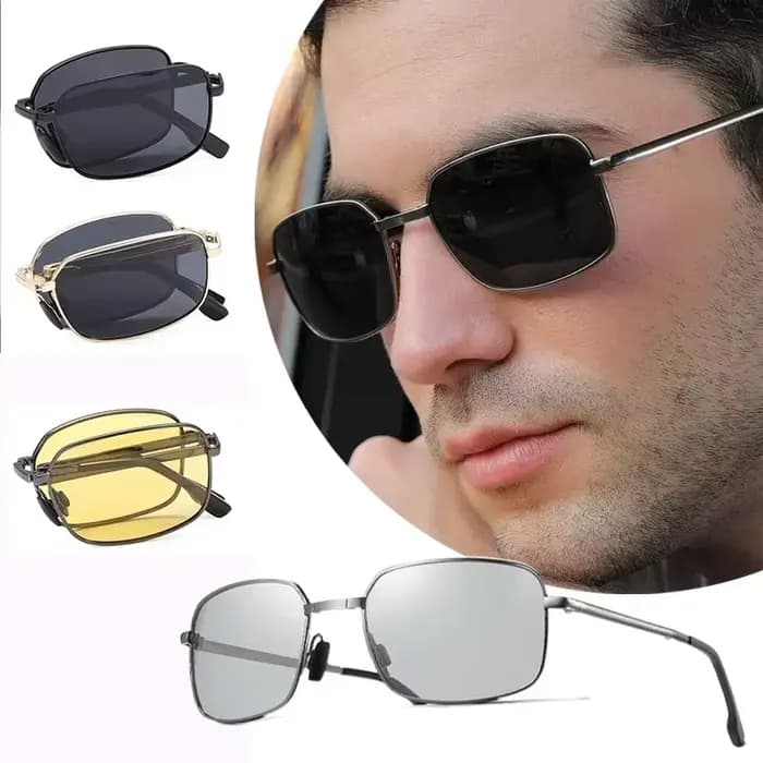 Lunettes de soleil hommes photochromiques polarisées conduite caméléon lunettes mâle changement de couleur lunettes de soleil jour nuit Vision pilote Eyewea