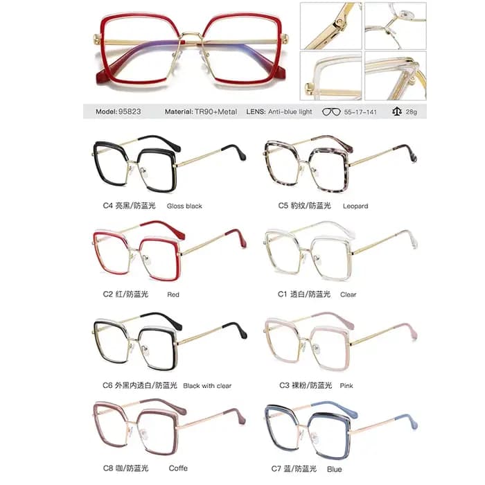 Lunettes d'ordinateur carrées léopard