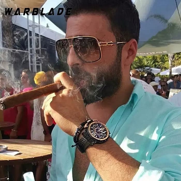 18K plaqué or carré hommes lunettes de soleil femmes Couple plat haut de gamme marque Design dames
