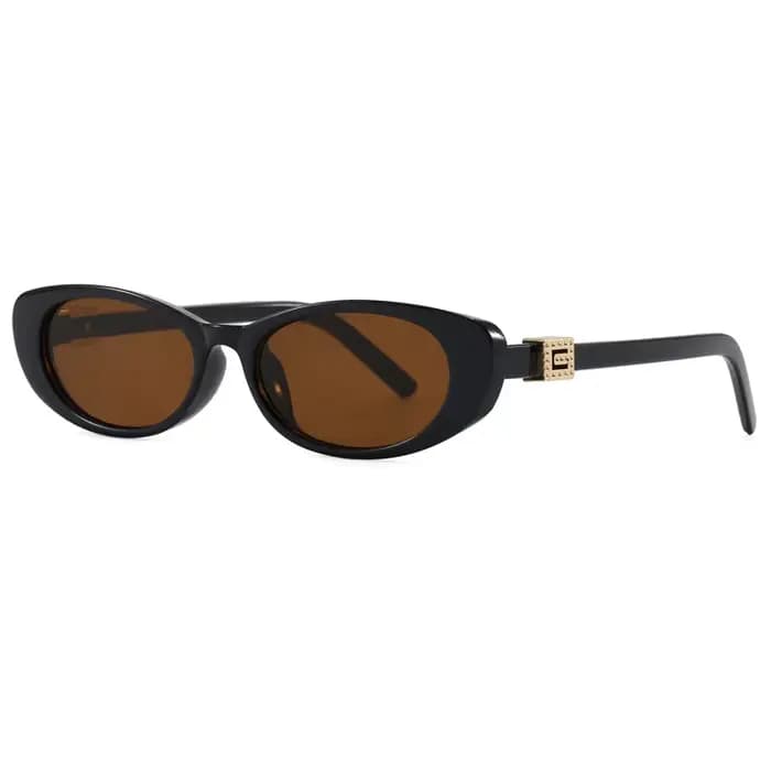 Lunettes de soleil ovales à rivets de haute qualité