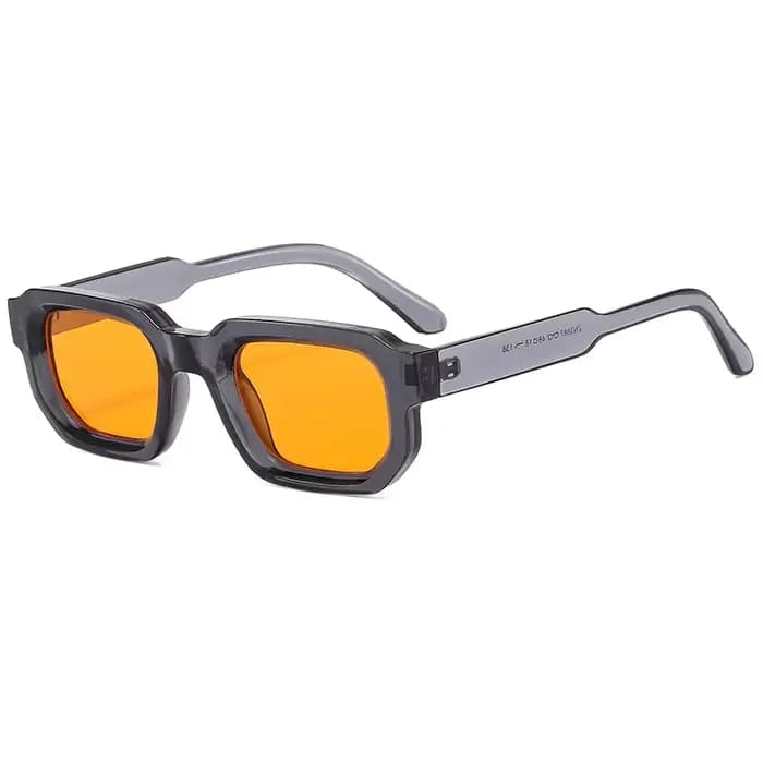 LAURINNY tendance rétro carré femmes lunettes de soleil marque Design clair gris cadre jaune lentille
