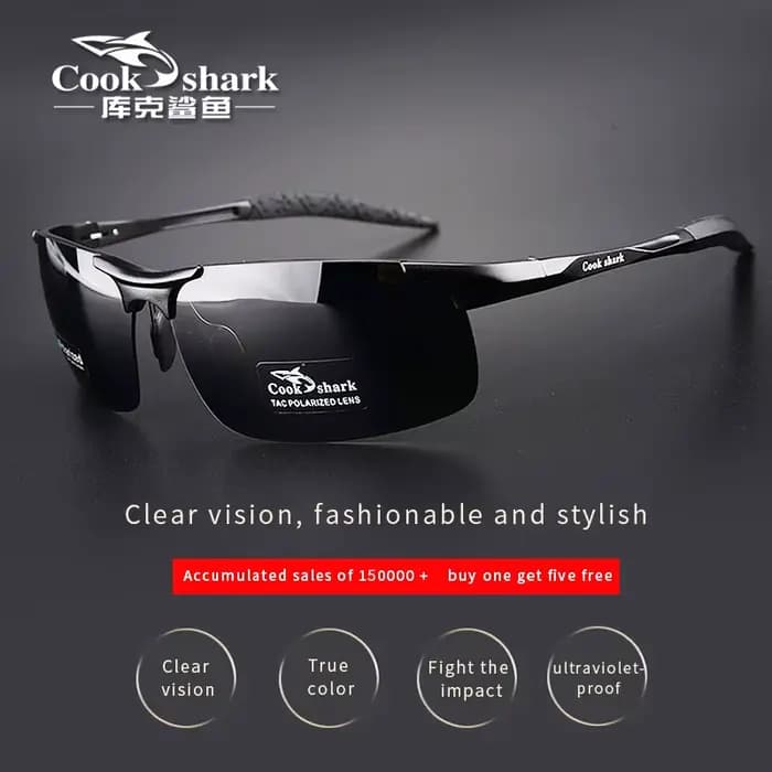 Cook Shark – lunettes de soleil en aluminium et magnésium pour hommes