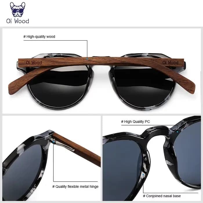Oi bois lunettes de soleil femmes hommes
