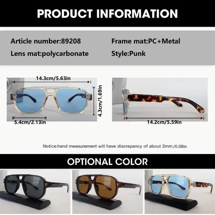 OCYCO 2026 Lunettes de soleil vintage à double pont pour hommes