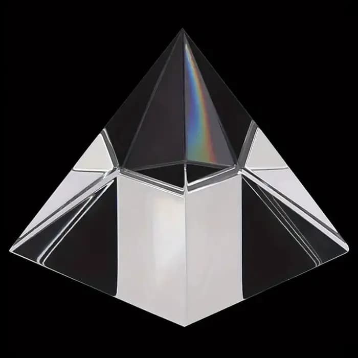 Prisme en cristal de verre optique polyédrique, longueur latérale de 40mm, pyramide rectangulaire, démonstrateur scientifique, 1/2 pièces
