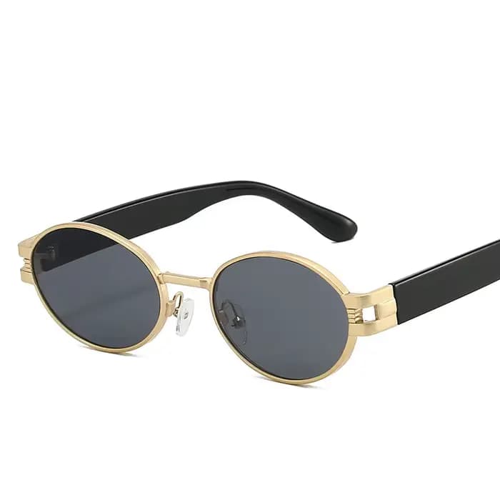 Lunettes de soleil ovales en métal pour hommes et femmes