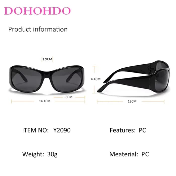 Nouvelles tendances femmes hommes 2000 lunettes de soleil Y2k Punk Sport