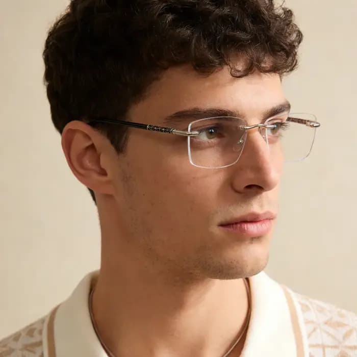 Lunettes d'affaires sans monture pour homme