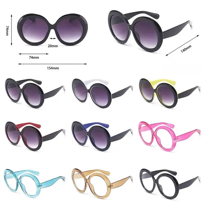 Lunettes de soleil rondes surdimensionnées pour femmes et hommes