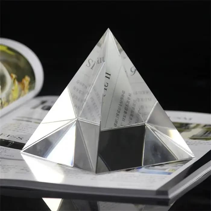 Pyramide transparente 3d, 1 pièce, 8CM, Triangle, verre de cristal, décoration artisanale pour la gravure