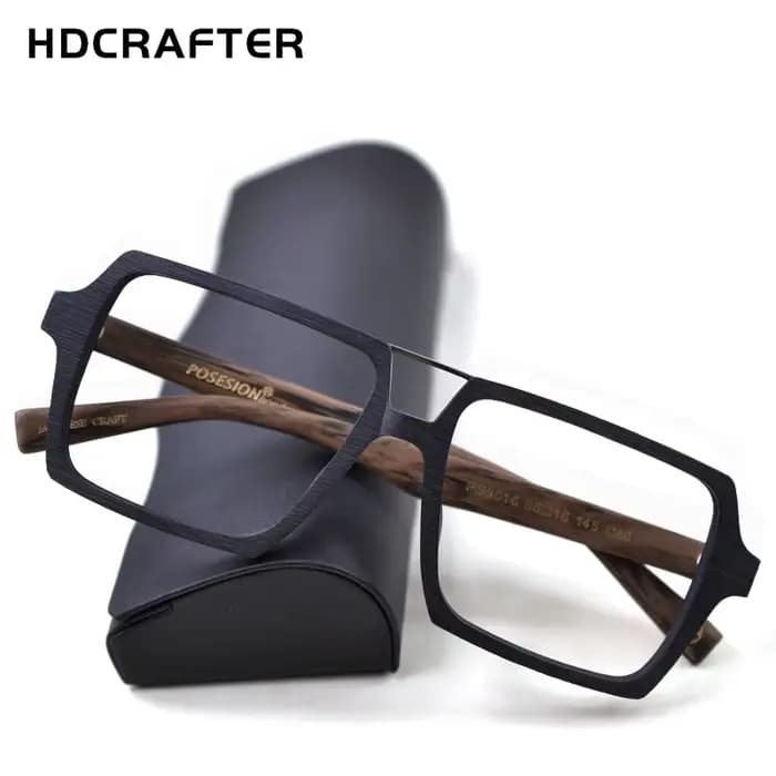 HDCRAFTER monture de lunettes carrée Vintage surdimensionnée avec lentille transparente femmes hommes