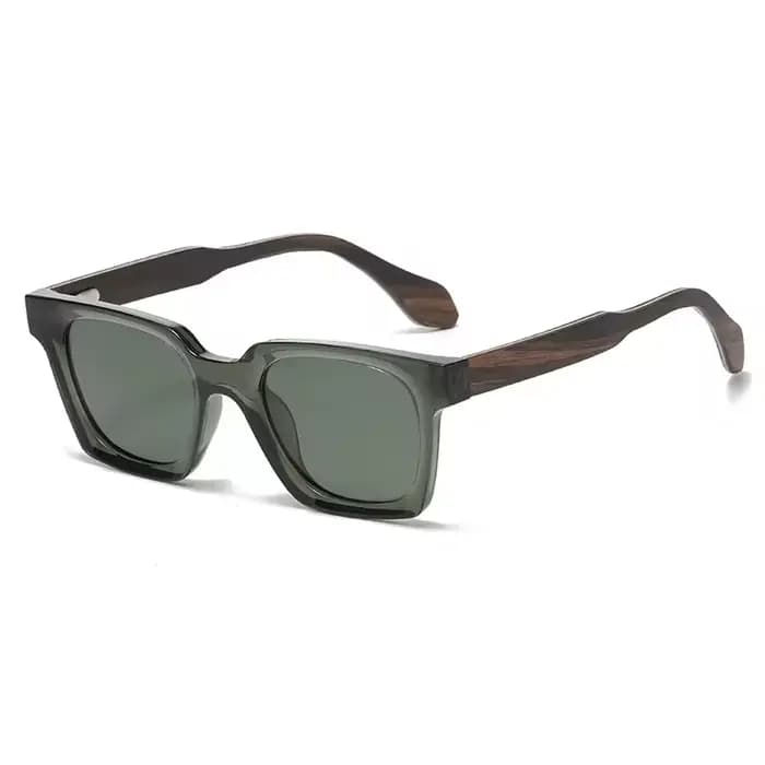 Lunettes de soleil PC tortue à la mode avec branches en bois pour hommes et femmes