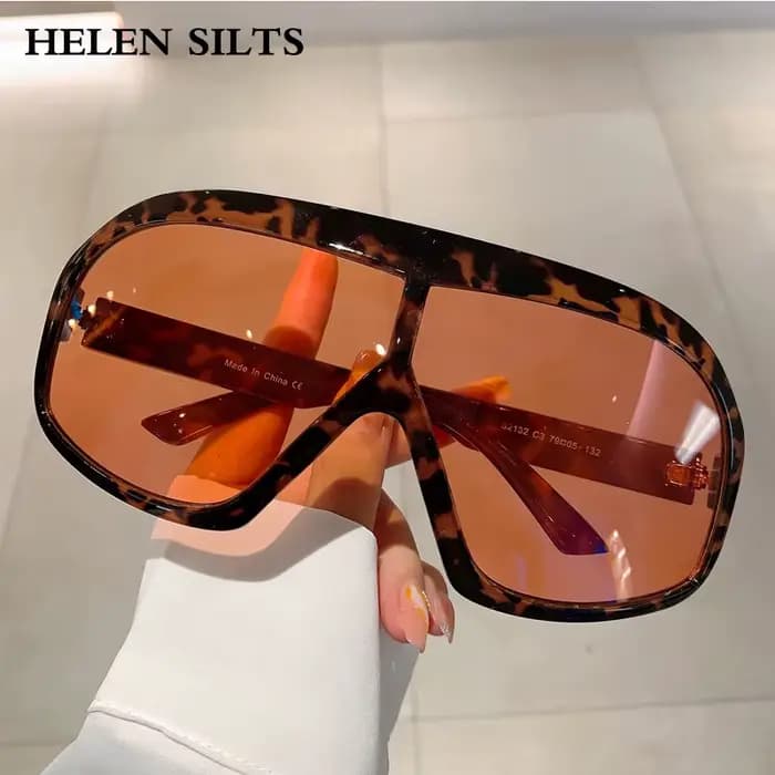 Vintage surdimensionné une pièce lunettes de soleil rondes pour femmes hommes marque concepteur mode