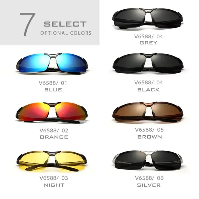 VEITHDIA – lunettes de soleil polarisées en aluminium et magnésium pour homme