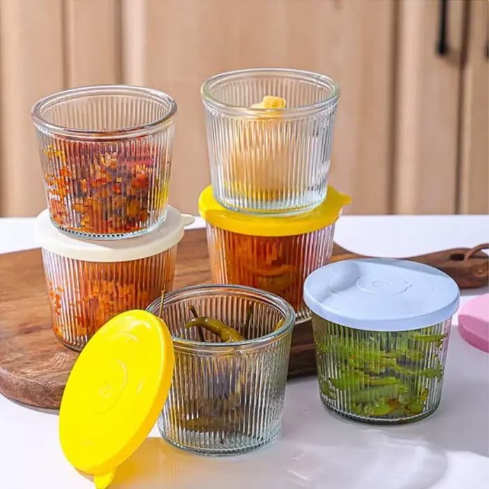 1/4PCS 200ML Pots de conservation en verre transparent épais, récipients multifonctionnels pour la conservation des aliments, mini pots transparents pour la cuisine