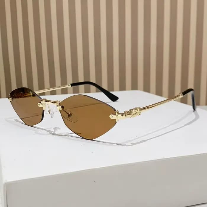 Lunettes de soleil en diamant élégantes sans cadre