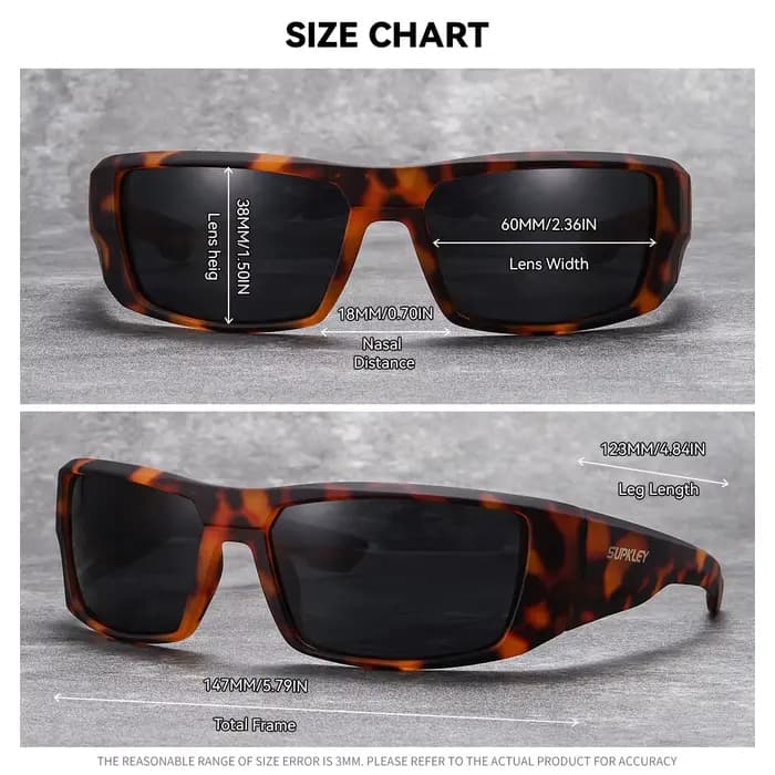 SUPKLEY Lunettes de soleil légères de style sport pour hommes avec monture carrée