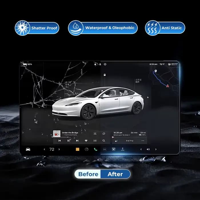 Futhope Lot de 2 films de protection d'écran en verre trempé HD pour Tesla Model Y 2026 Juniper Model YL avec outil d'installation pour écran central