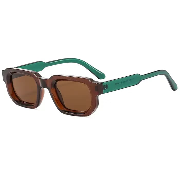 Ins populaire mode carré Rivets hommes lunettes de soleil Vintage Punk dégradé femmes tendance vert