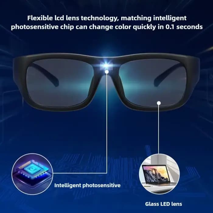 Sports Riding 0.1s lunettes de soleil photochromiques intelligentes pour hommes TR90 changement de couleur lentille