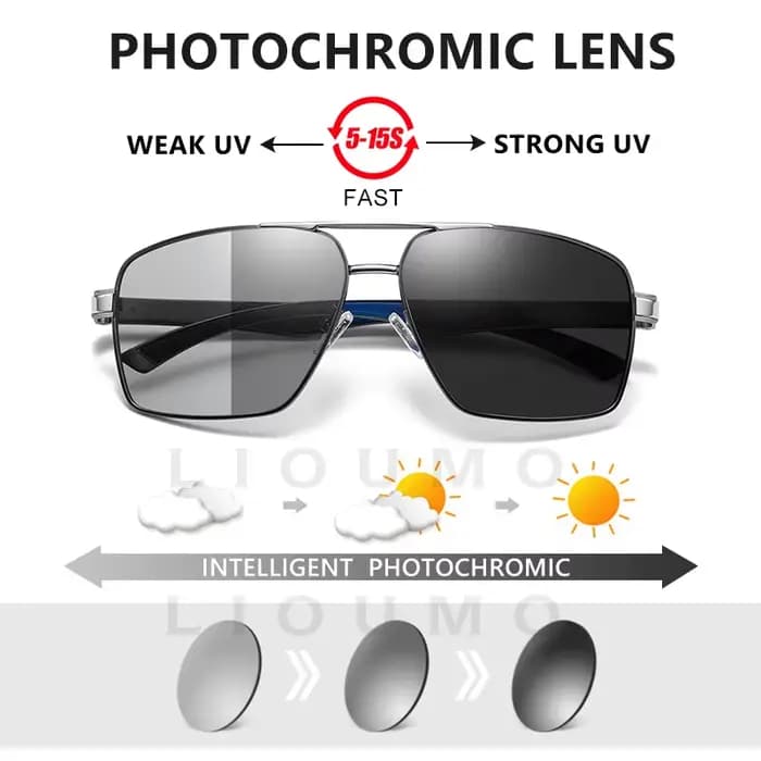 LIOUMO haute qualité carré hommes lunettes de soleil polarisées