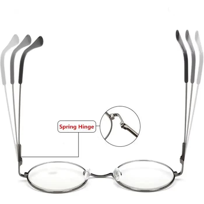 Lunettes de lecture flexibles portables à charnière à ressort en métal