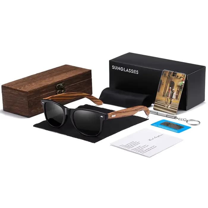 GM marque 2021 mode 100% fait à la main en bois naturel hommes lunettes de soleil polarisées