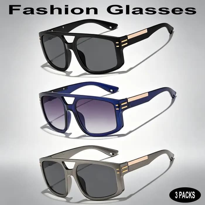 3 paires de lunettes de soleil tendance pour hommes et femmes
