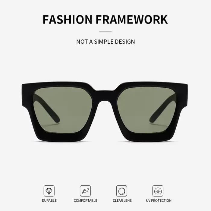 Lunettes de soleil carrées rétro pour hommes et femmes