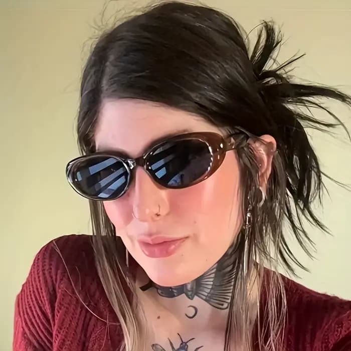 Lunettes de soleil ovales Vintage pour femmes