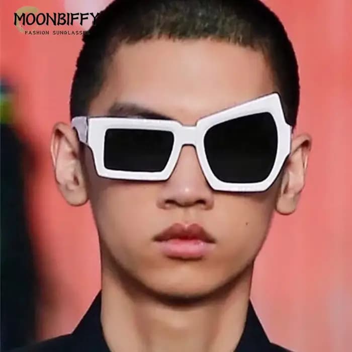 Lunettes de soleil carrées irrégulières drôles pour hommes