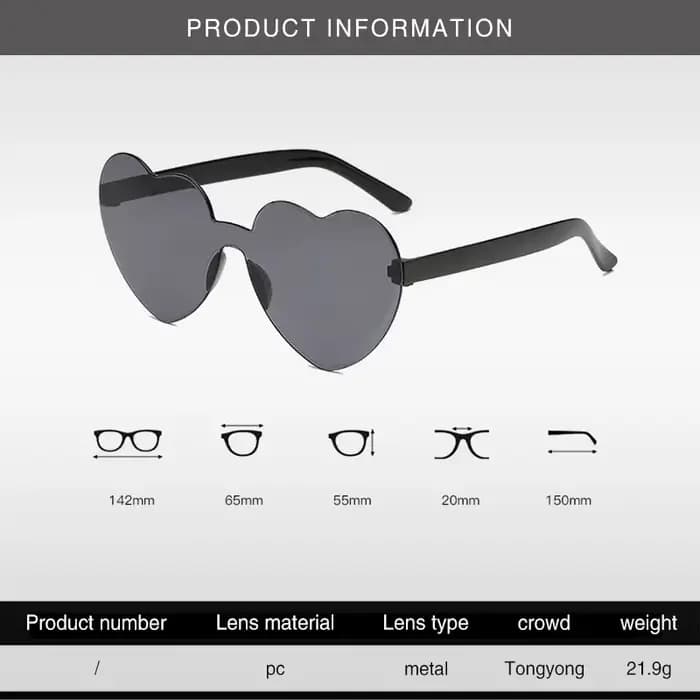Lunettes de soleil en forme de cœur pour homme