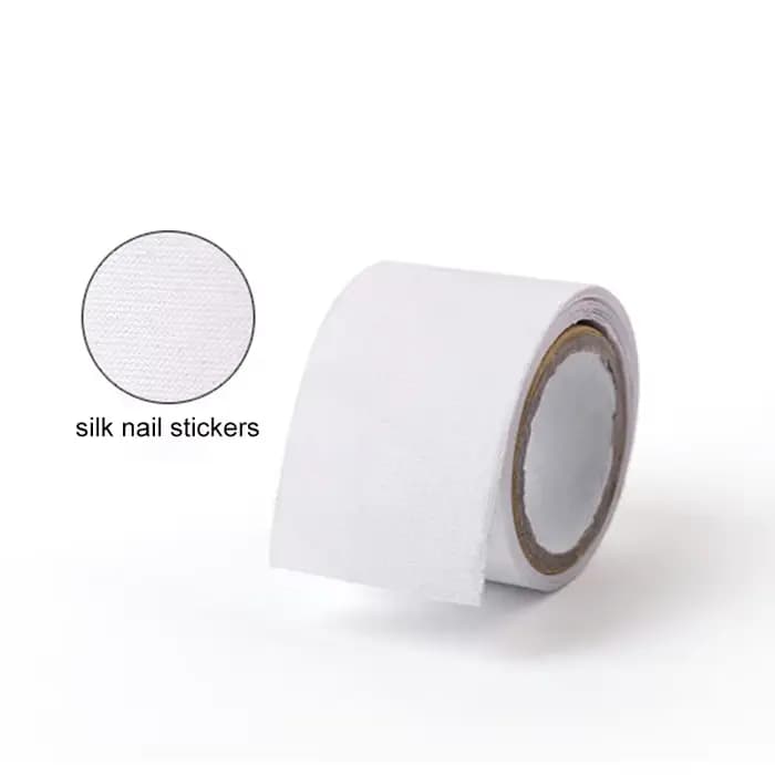 1 rouleau de réparation d'ongles en fibre de verre, enveloppe en soie auto-adhésive, forte protection, renforce l'extension, autocollant blanc pour outils de manucure cassés