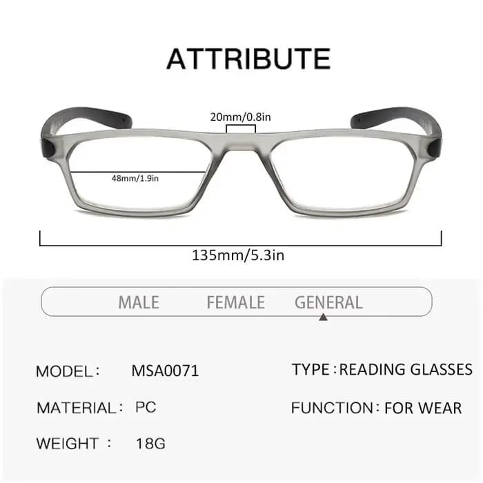 Lunettes de lecture hommes femmes cadre rectangulaire lecteurs jambes plus longues loupes
