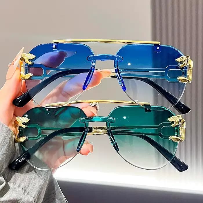 Lunettes de soleil biseautées sans cadre