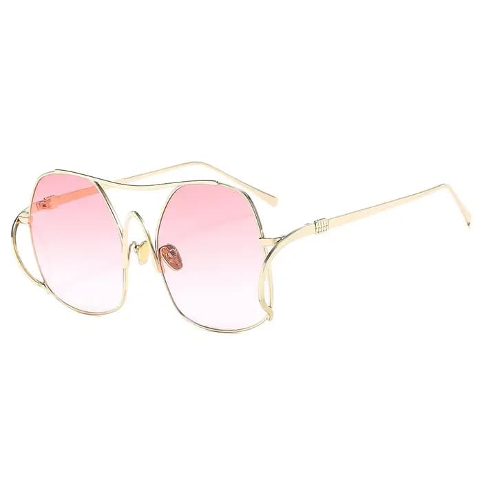 Nouvelle mode de luxe dégradé ovale femmes lunettes de soleil 2025 personnalité Double faisceau cadre conception