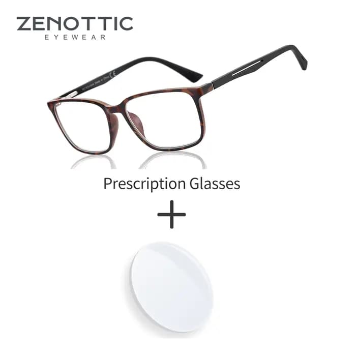 ZENOTTIC Lunettes de prescription carrées unisexes avec verres photochromiques et filtre de lumière bleue pour myopie hypermétropie progressive
