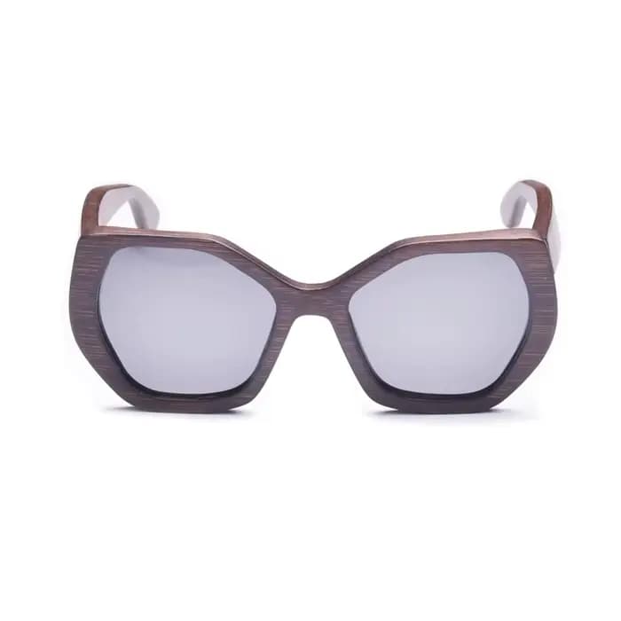 Lunettes de soleil Vintage hexagonales en bambou et bois