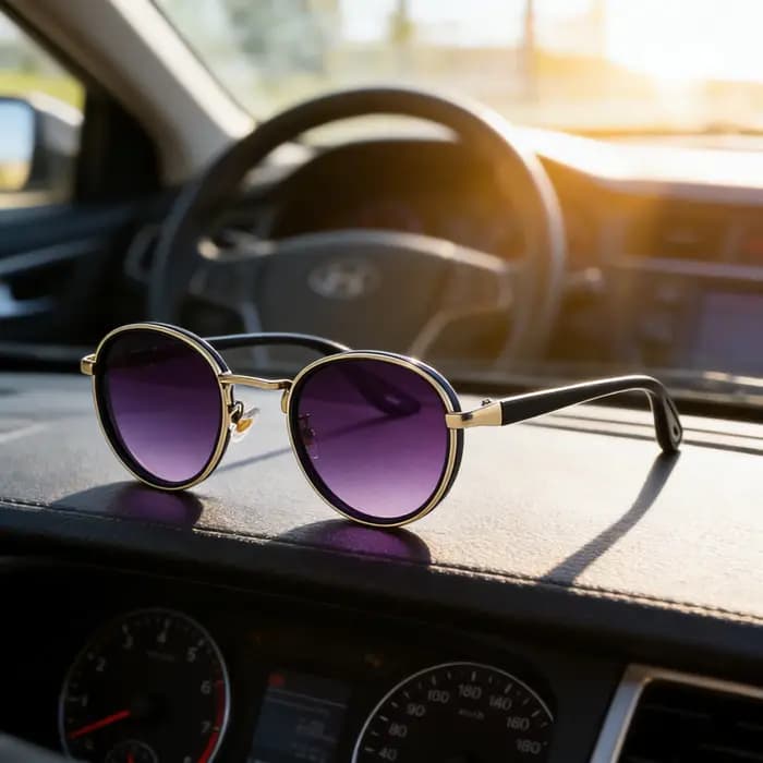 Lunettes de soleil rondes vintage pour hommes