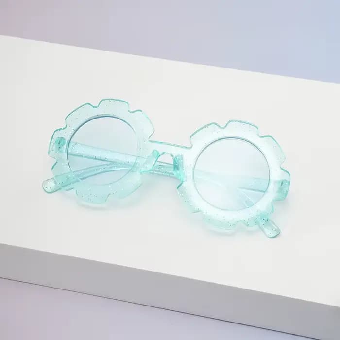 Lunettes de soleil rondes à fleurs mignonnes