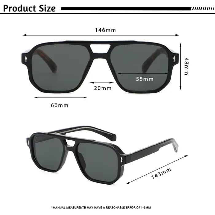 Lunettes de soleil carrées vintage pour hommes et femmes