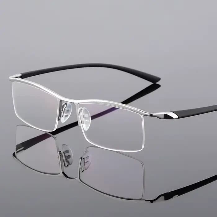 Browline demi-jante monture de lunettes en métal pour hommes